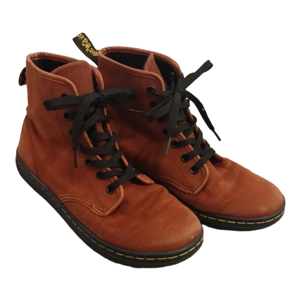Dr. Martens Brown Canvas Combat Boots